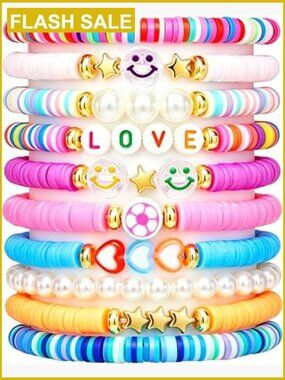 10-Piece Beaded Friendship Bracelet Set for Girls